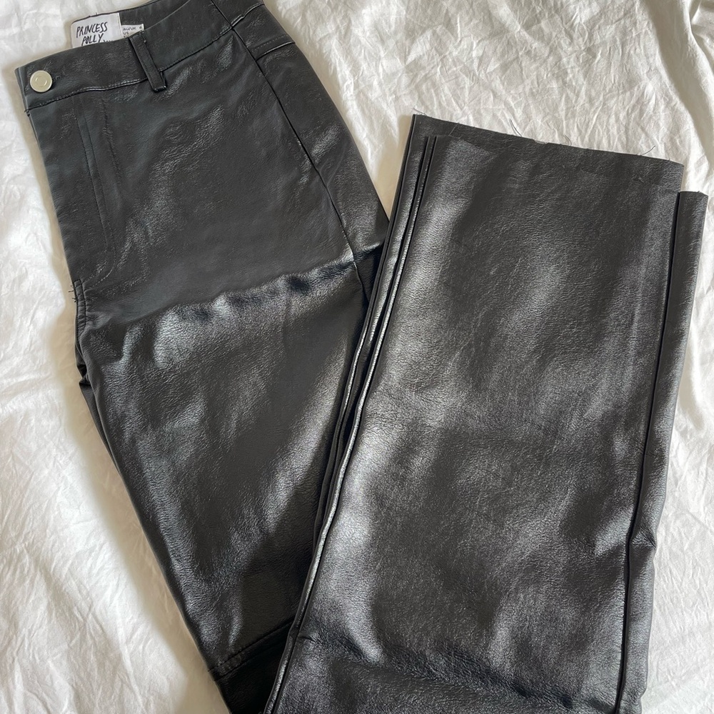 Princess Polly black leather pants